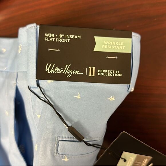 Walter Hagen 34 9” Blue White Seagulls Inseam Perfect 11 Collection Golf Shorts - Picture 13 of 16